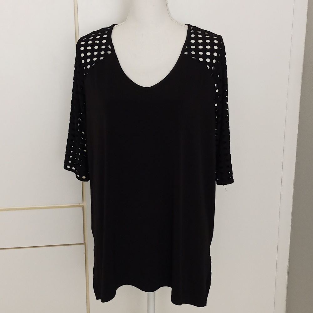 Clara Sun Woo black laser cut tunic size Large